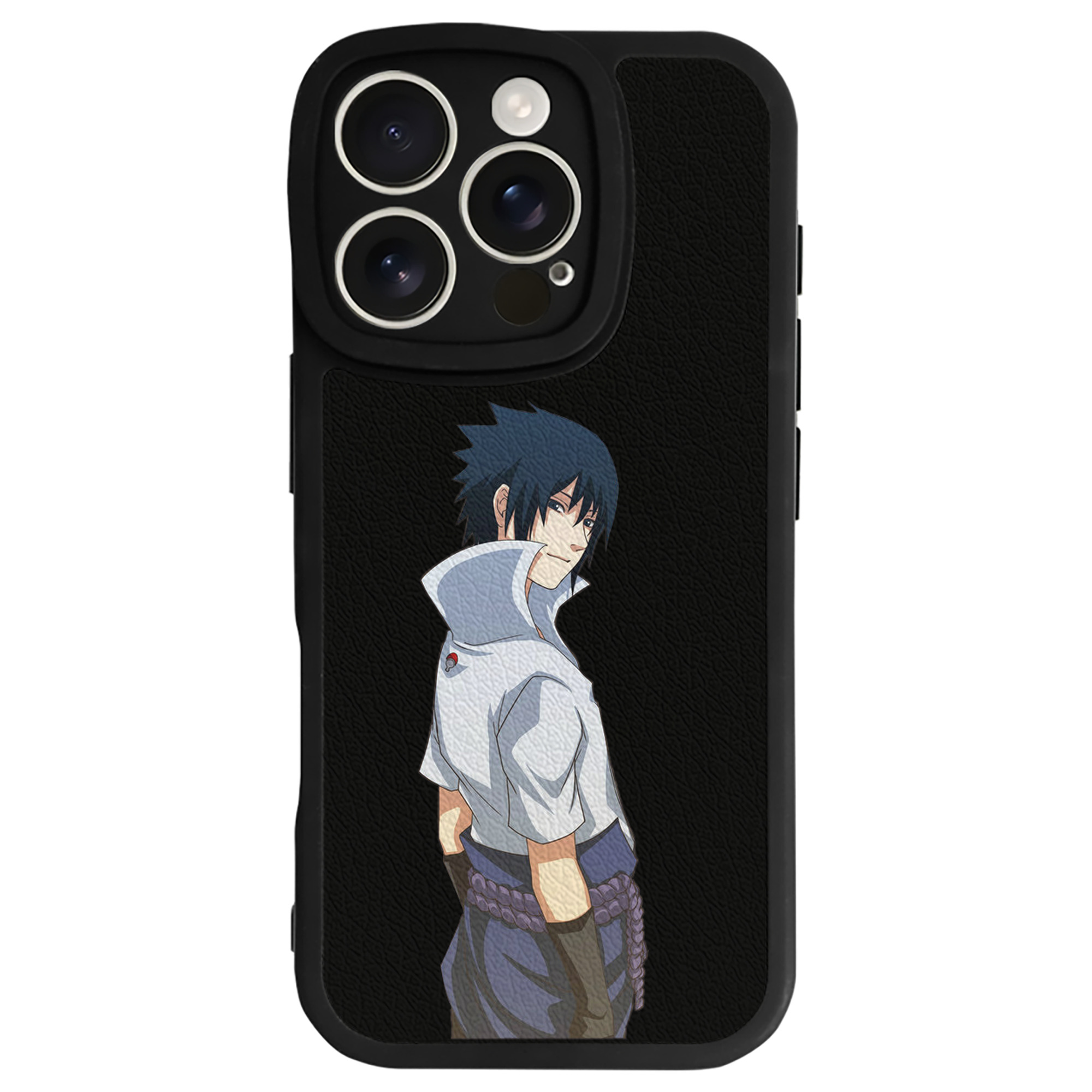 （画像用） NARUTO -ナルト- うちは サスケ Uchiha Sasuke 【iPhone 16シリーズ対応】シリコンスマホケース（レザー調） 材質：シリコン